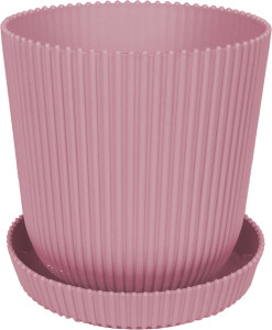 803-3 Горшок д/цветов с поддоном Le Gaufre D=15.5 2.4Л розовый Цветочная коллекция