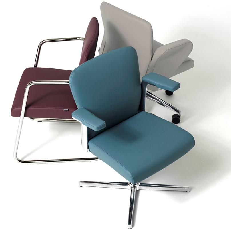 Diemme Офисное кресло в коже с 4-мя спицами и подлокотниками Halfpipe sun-id-1378093 - Вид №4