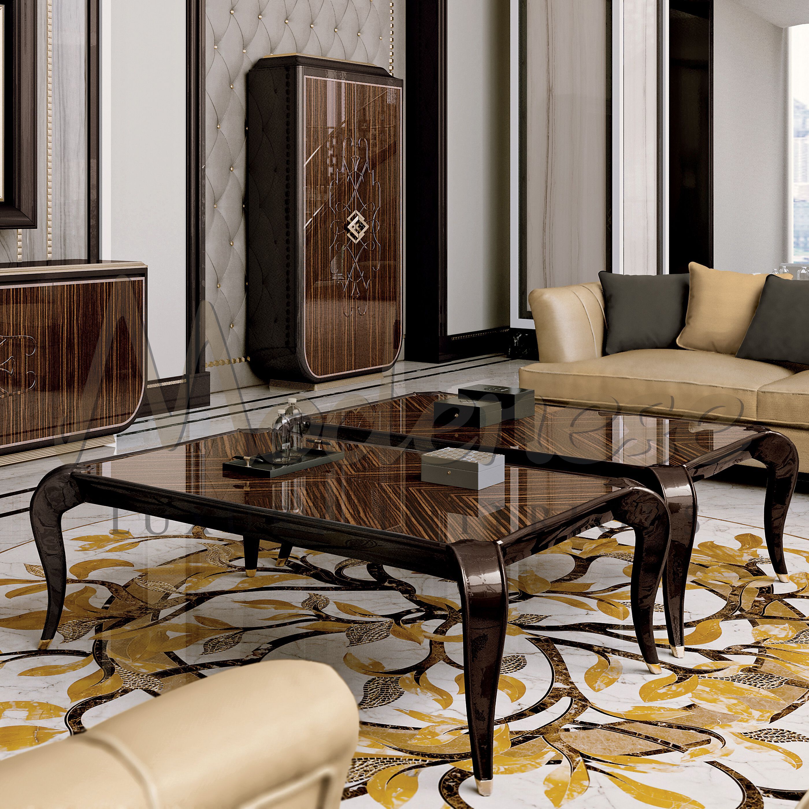 Прямоугольный журнальный столик из мрамора Calacatta Modenese Luxury Interiors ELEGANZA ARCH-00035795 - Вид №3