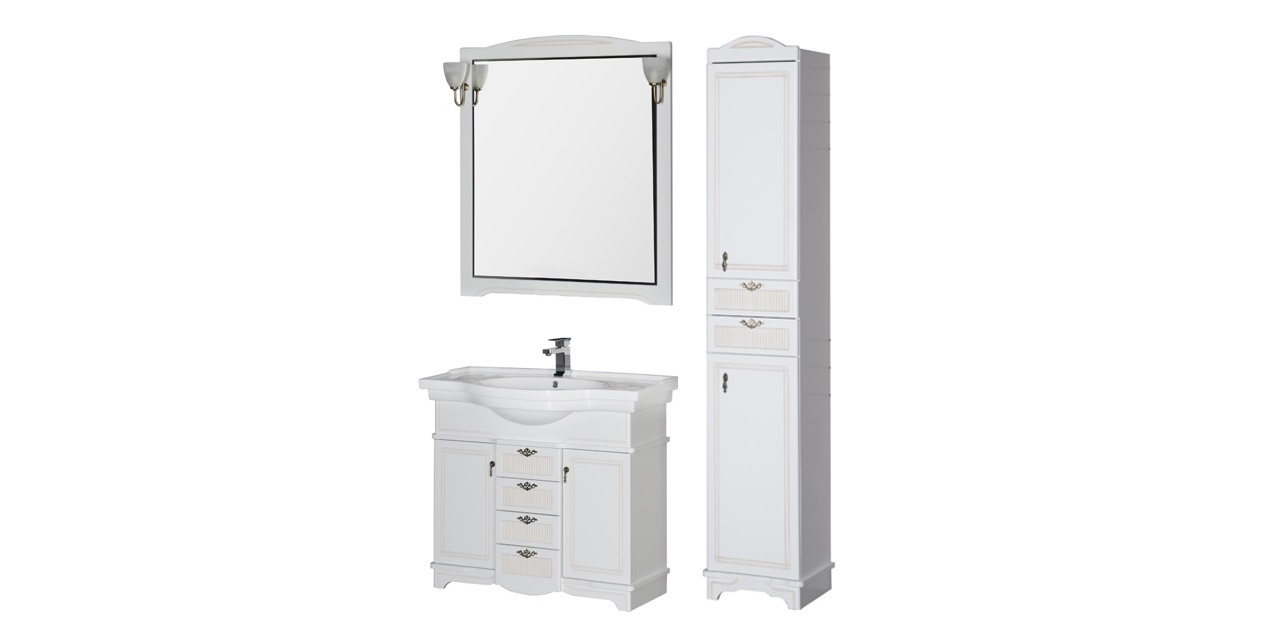 Комплект мебели Aquanet Луис 100 белый 00173195 - Вид №1