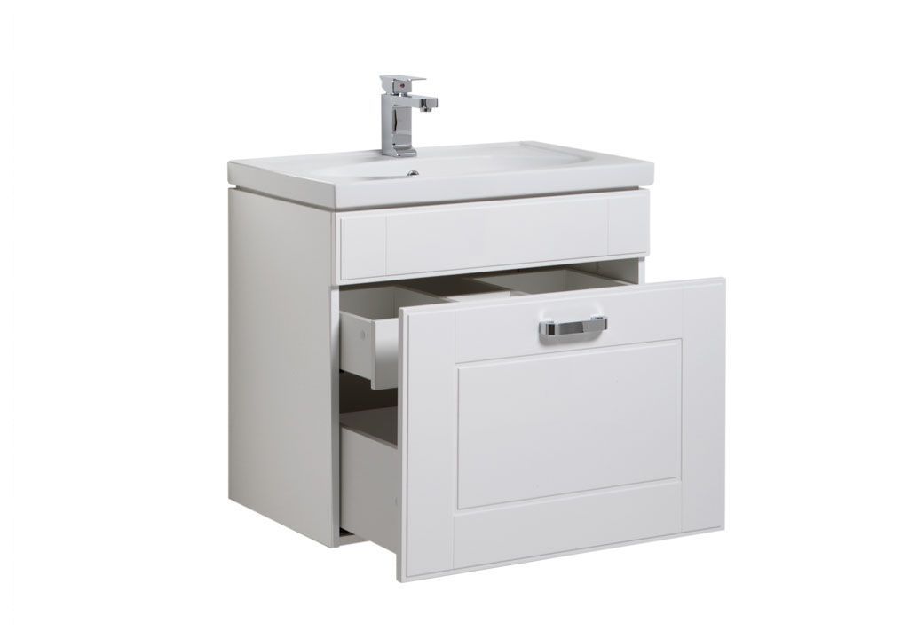 Тумба с раковиной Aquanet Рондо 70 белый (1 ящик) 0018915500185343 - Вид №1