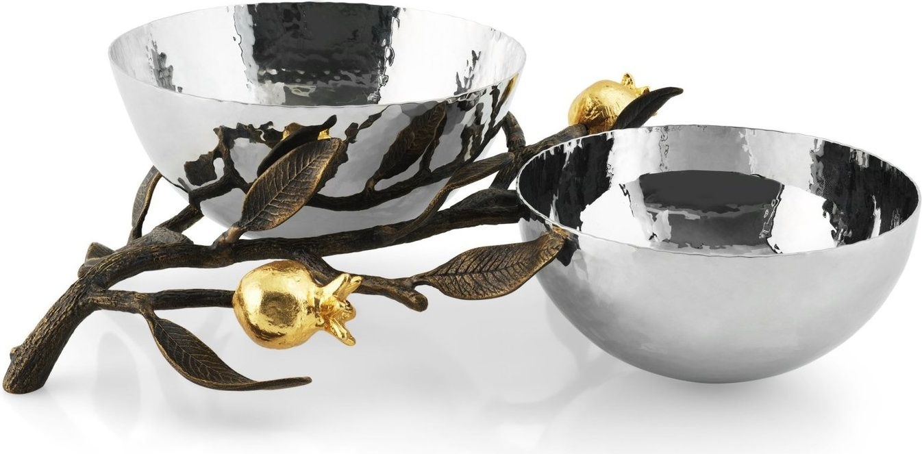 10650249 Michael Aram Менажница двухсекционная Michael Aram Гранат 26см, сталь нержавеющая Сталь нержавеющая 