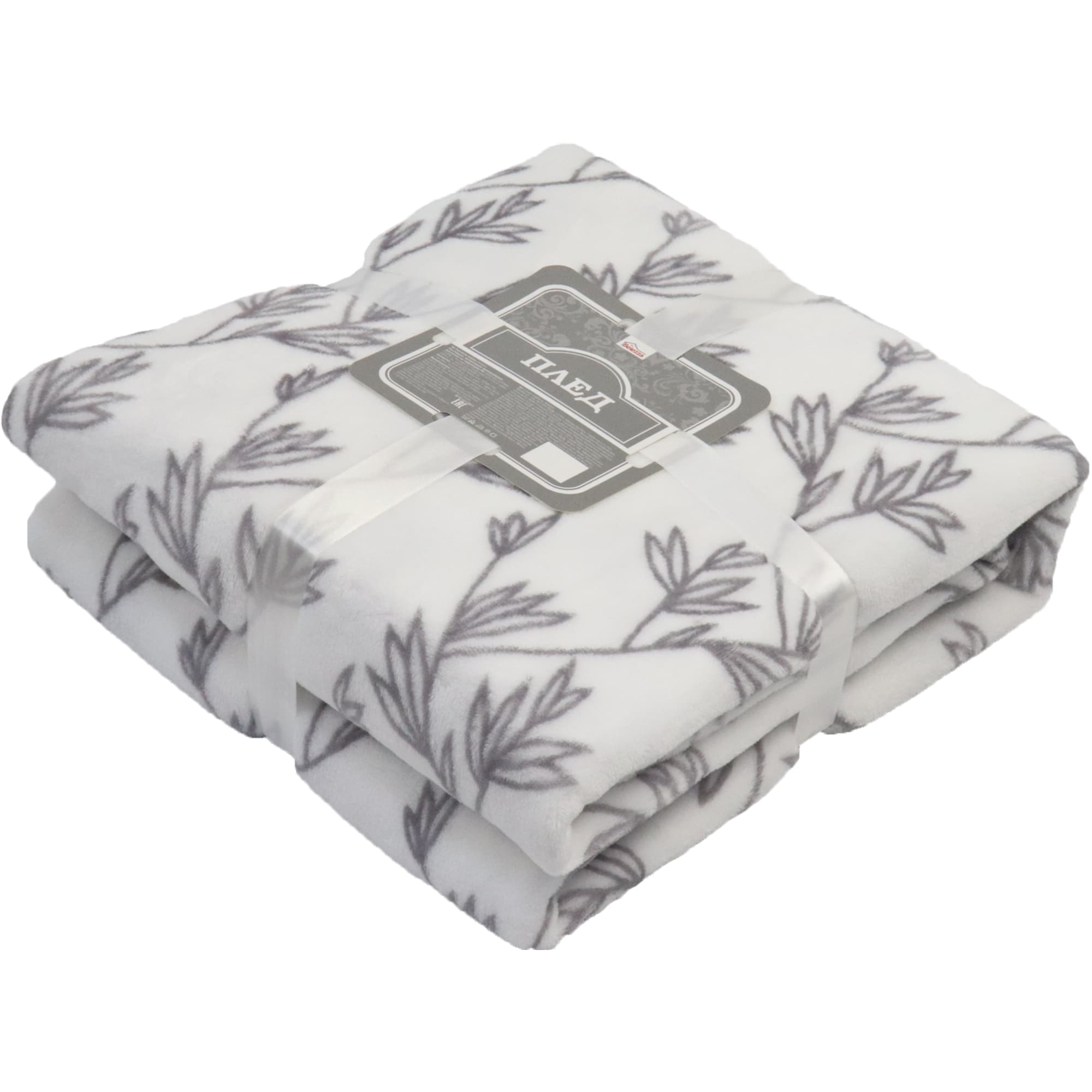 84378923 Плед «» 180x200 см фланель цвет серый Fern Santreyd