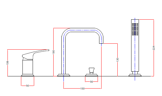 Смеситель на борт ванны Cezares LEGEND-BVDM-01 - Вид №1