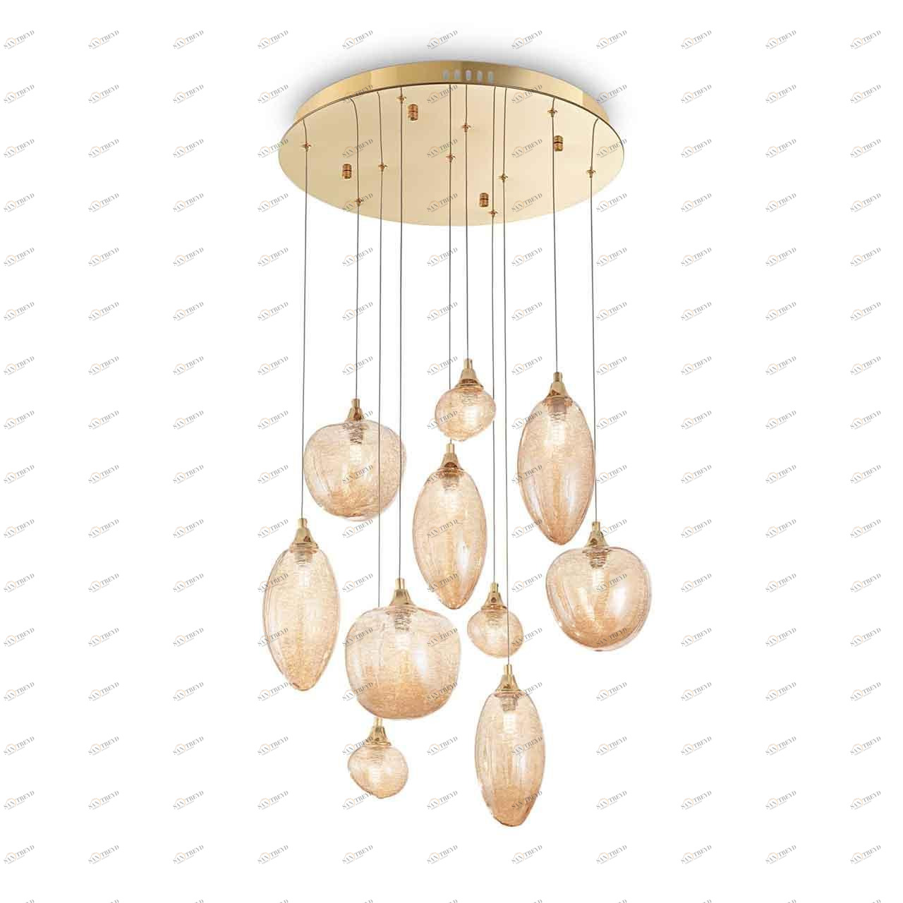 Подвесная люстра Ideal Lux Baco SP10 Ottone IDEAL LUX ДИЗАЙНЕРСКИЕ, BACO 312791 Янтарный 