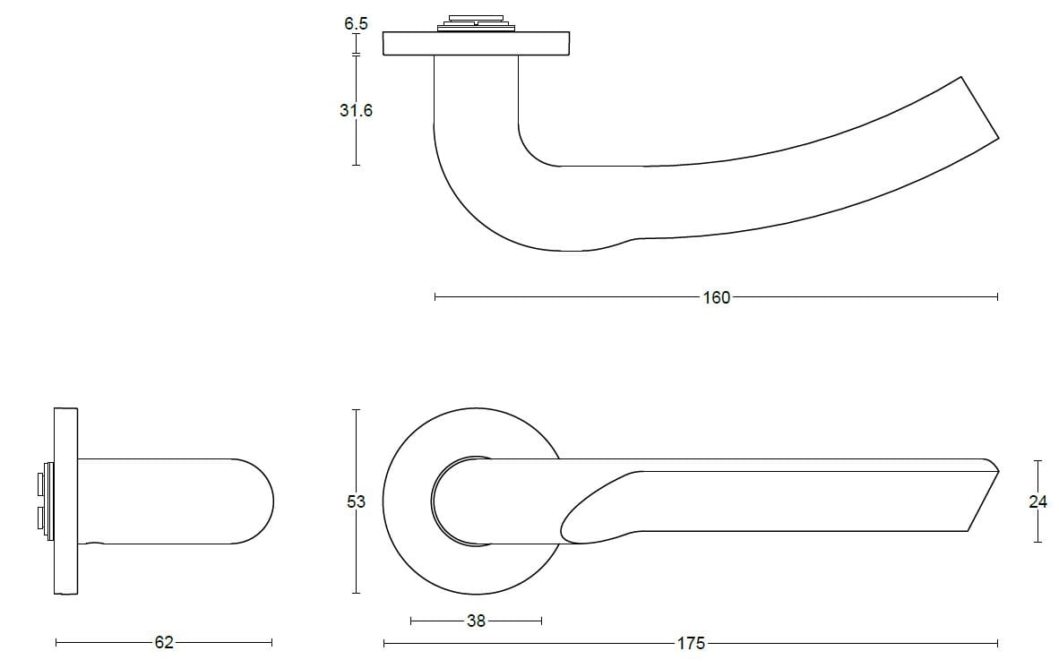 Ручка на розетке Formani RIVIO GL102-G ARCH-00100783 - Вид №2