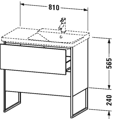 XS446700909 XSquare Тумбочка напольная Светло-голубой матовый декор Duravit - Вид №1