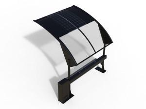 Навес для автобусной остановки с фотоэлектрическими панелями