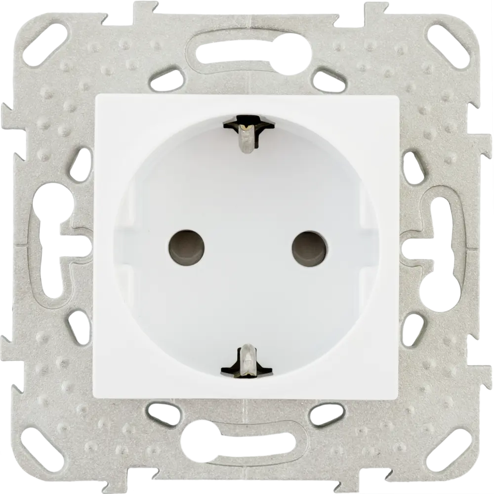 Розетка встраиваемая Systeme Electric Unica с заземлением, цвет белый STLM-2020410