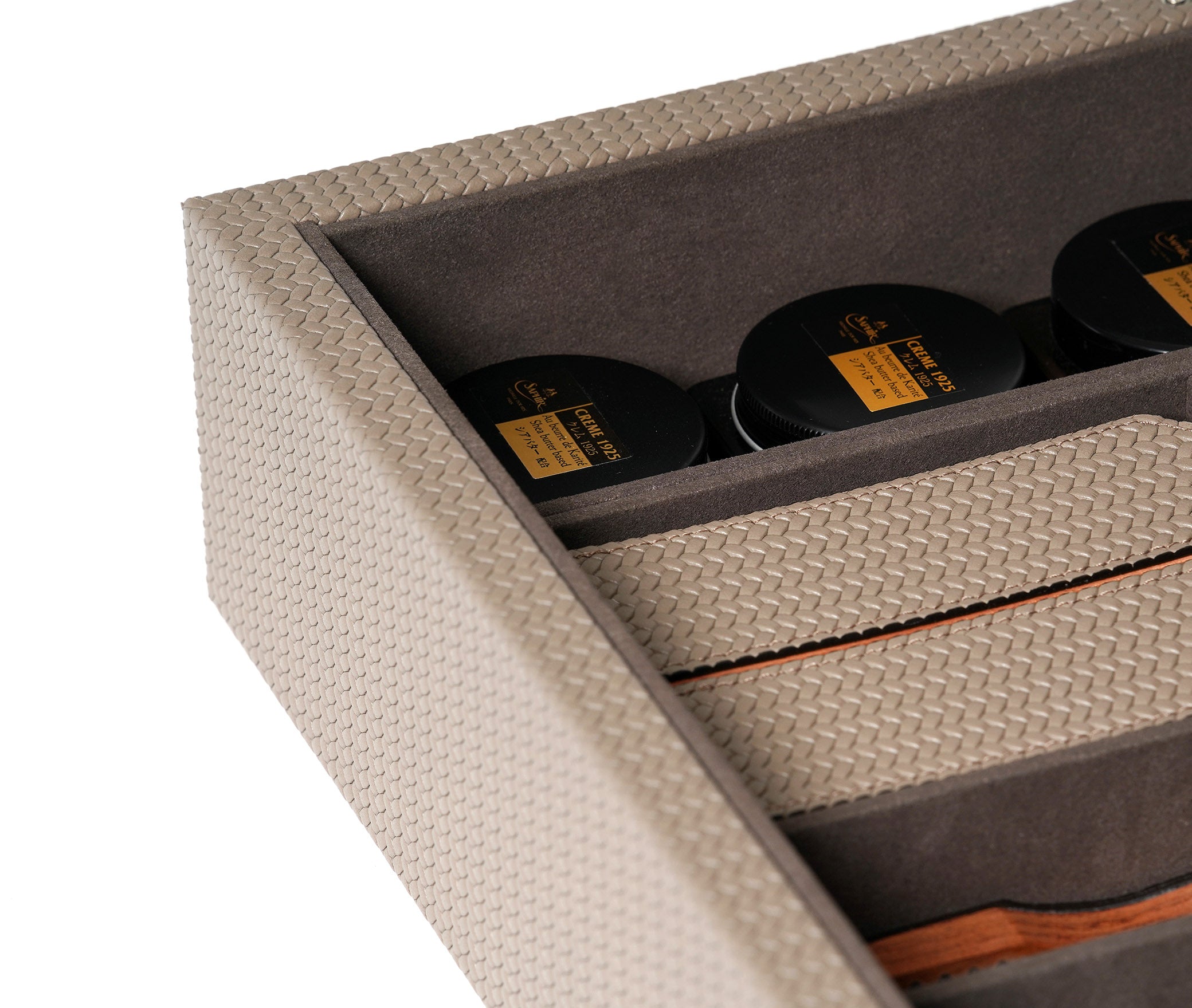 Коробка для набора обуви - 35X24,5XH11,5 см / тканая кожа_coffee Pinetti 00.0187.061.015 - Вид №3