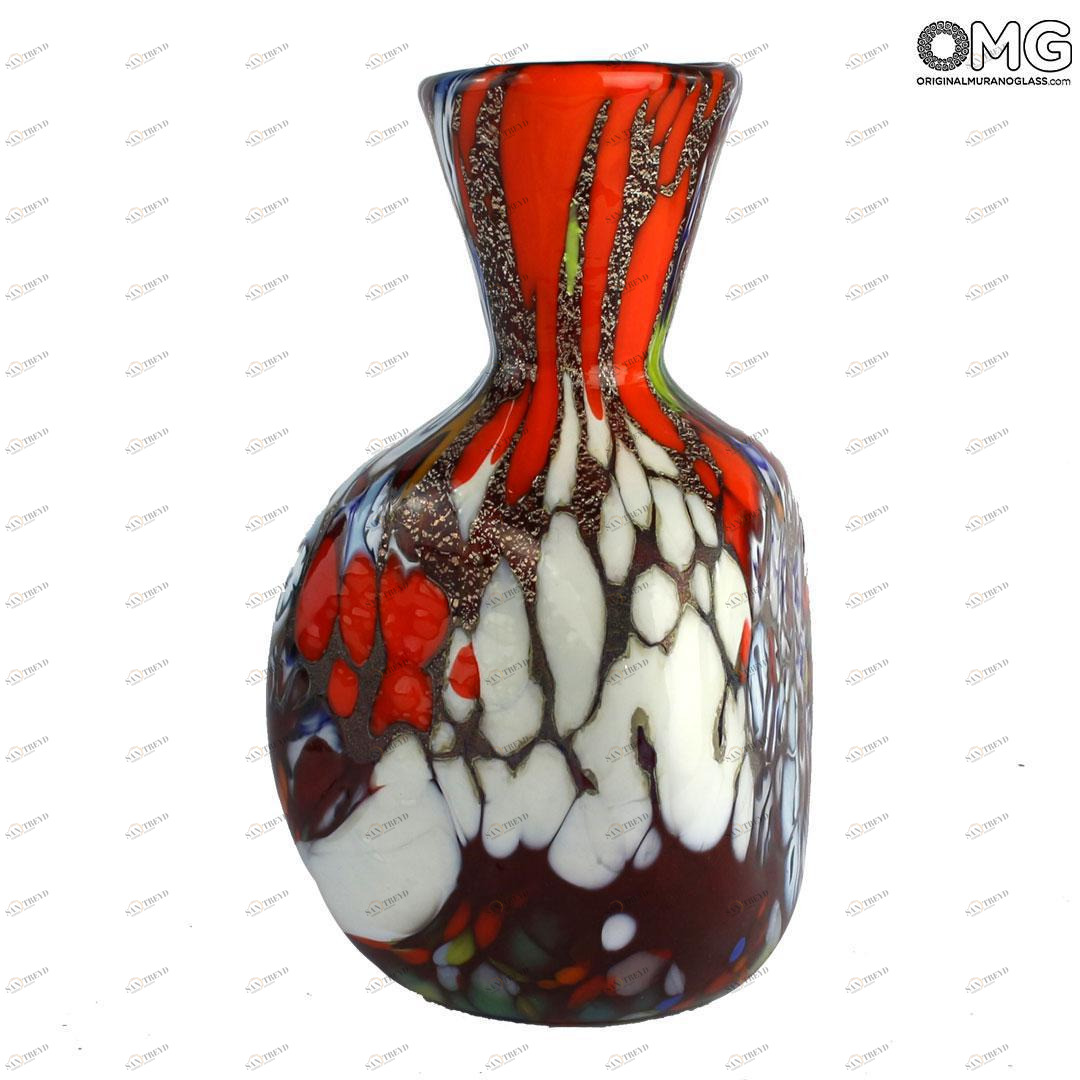 4475 ORIGINALMURANOGLASS Ваза Бон-Бон - красная - муранское стекло OMG 10 см 