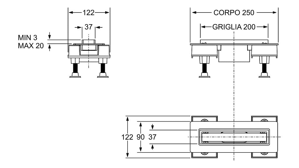 Слив для душа из нержавеющей стали Bonomini Canalissima ARCH-00114064 - Вид №2