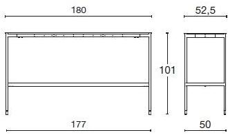 Diemme Высокое рабочее место с металлическим основанием и верхом из hpl Snake sun-id-1510836 - Вид №4