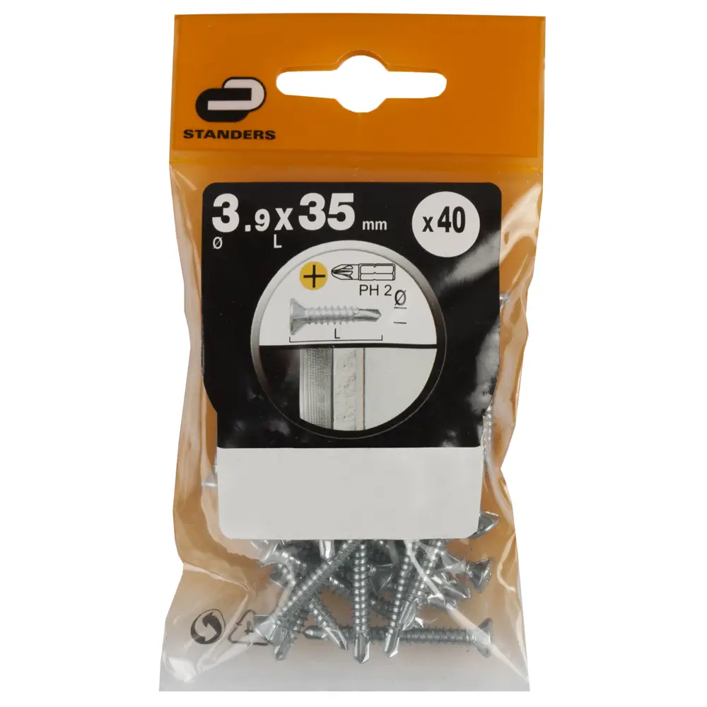 Саморезы для окон Standers оцинкованные 3.9х35 мм 40 шт STLM-2185823 - Вид №2