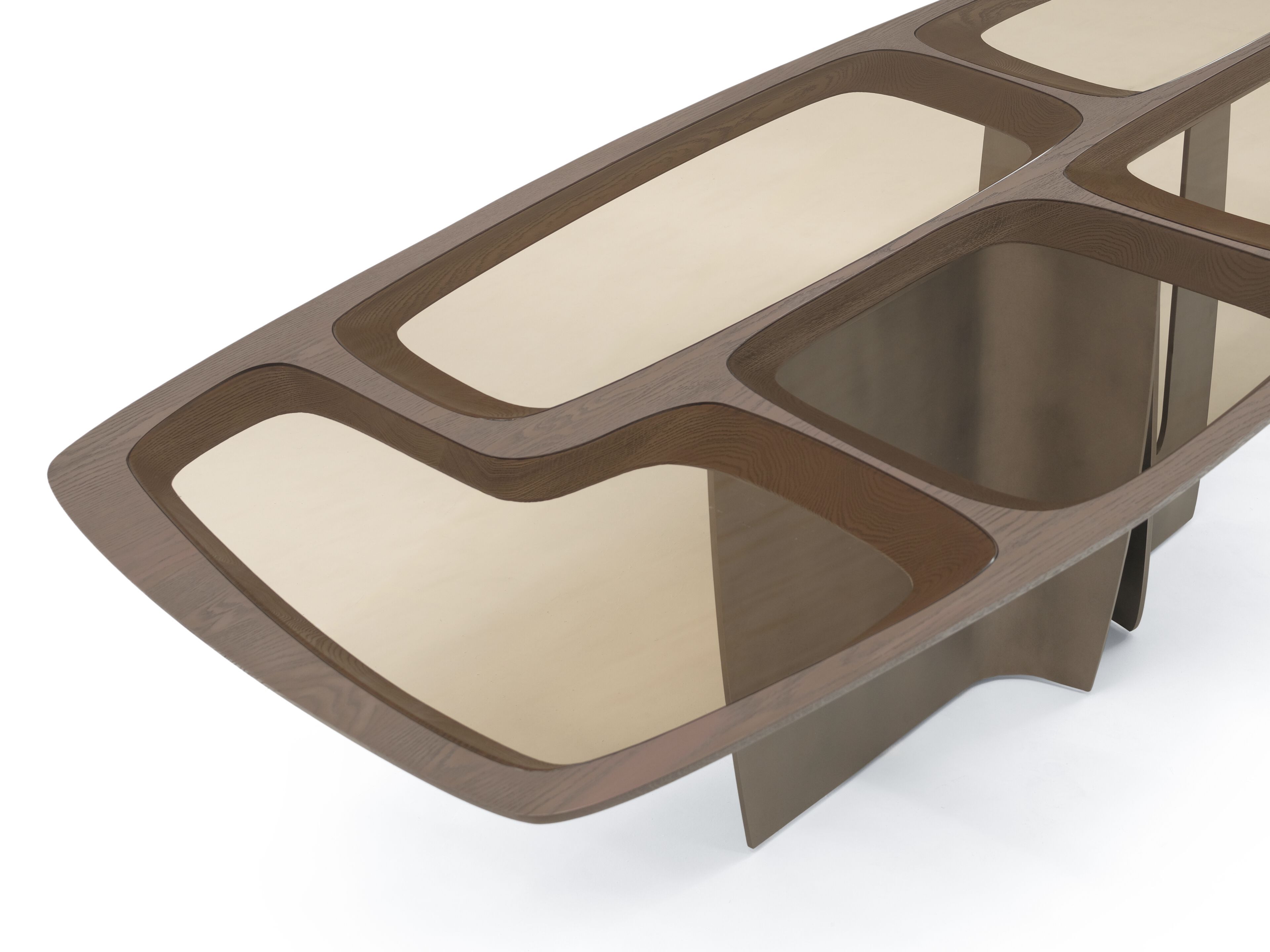 Прямоугольный стол из дерева и стекла Enne Vision ARCH-00071022 - Вид №7