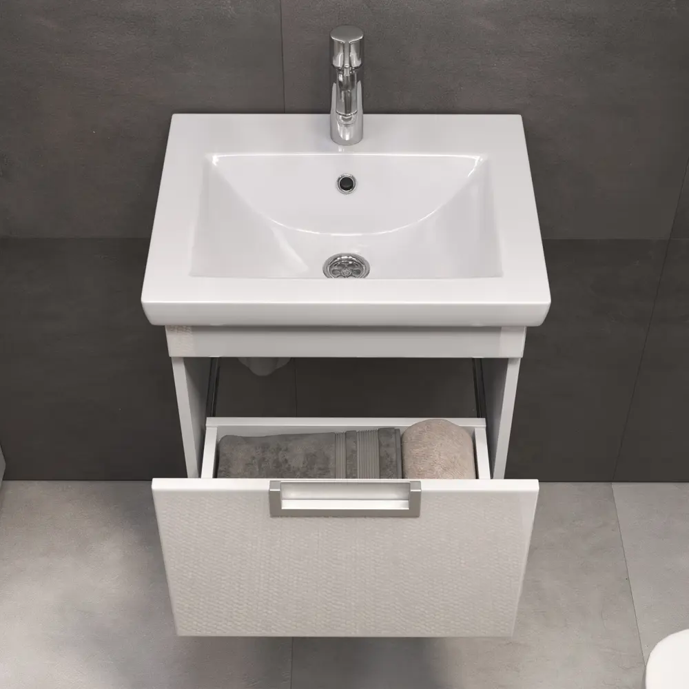 Тумба Vigo Vento Colour подвесная для ванной 47 см белая глянцевая 89380946 STLM-1505823 - Вид №10