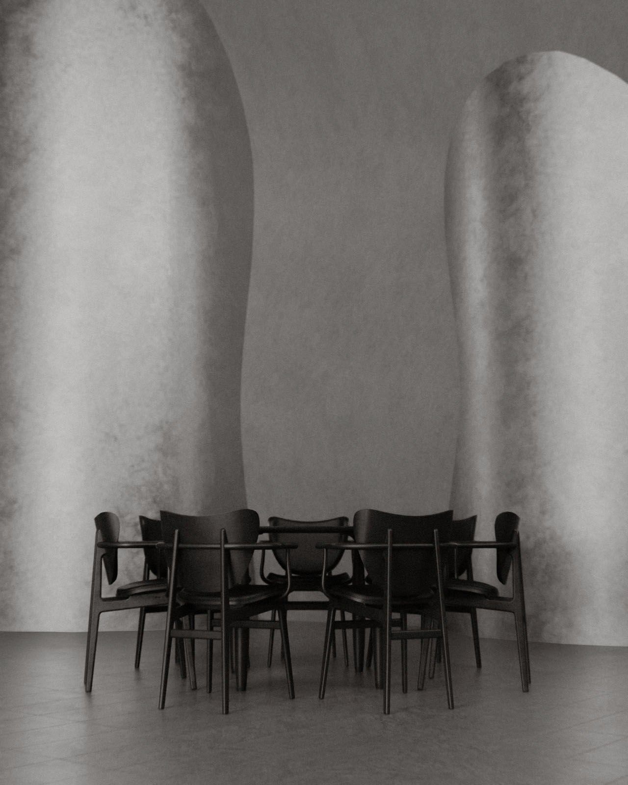 Кожаный и дубовый стул с подлокотниками NORR11 Elephant ARCH-00148755 - Вид №12