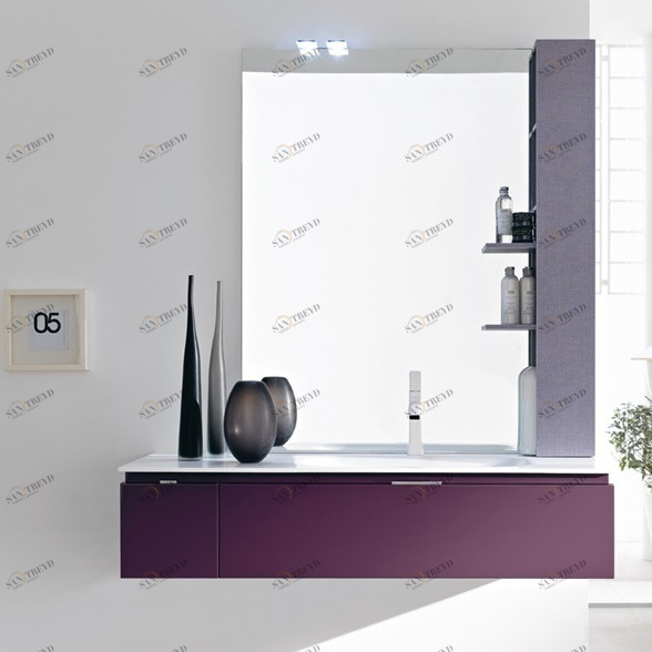 Комбинация ванной комнаты FLY122 в отделке 130 Prugna / Denim Lilla MILLDUE FLY