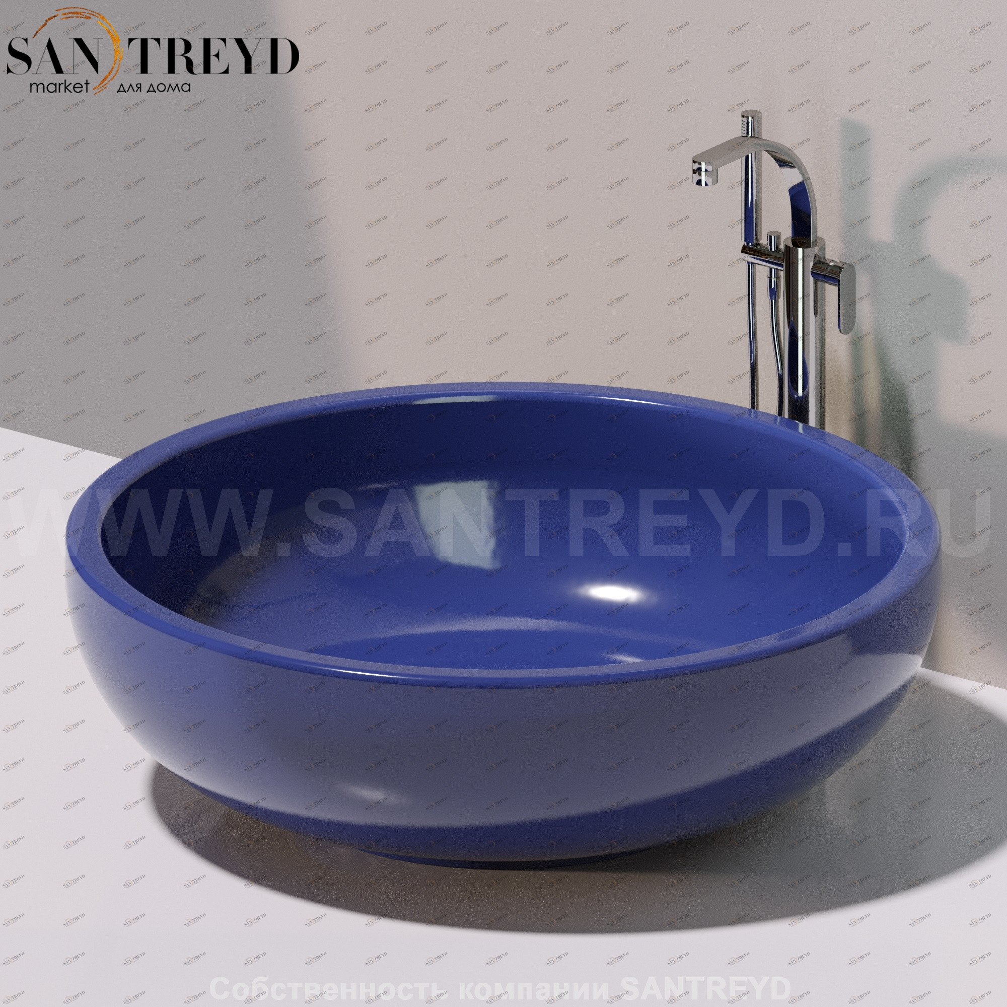 Flaminia FONTANA Ванна свободностоящая 135 см синяя FN135.5003 Ceramica Flaminia Fonte FN1355003