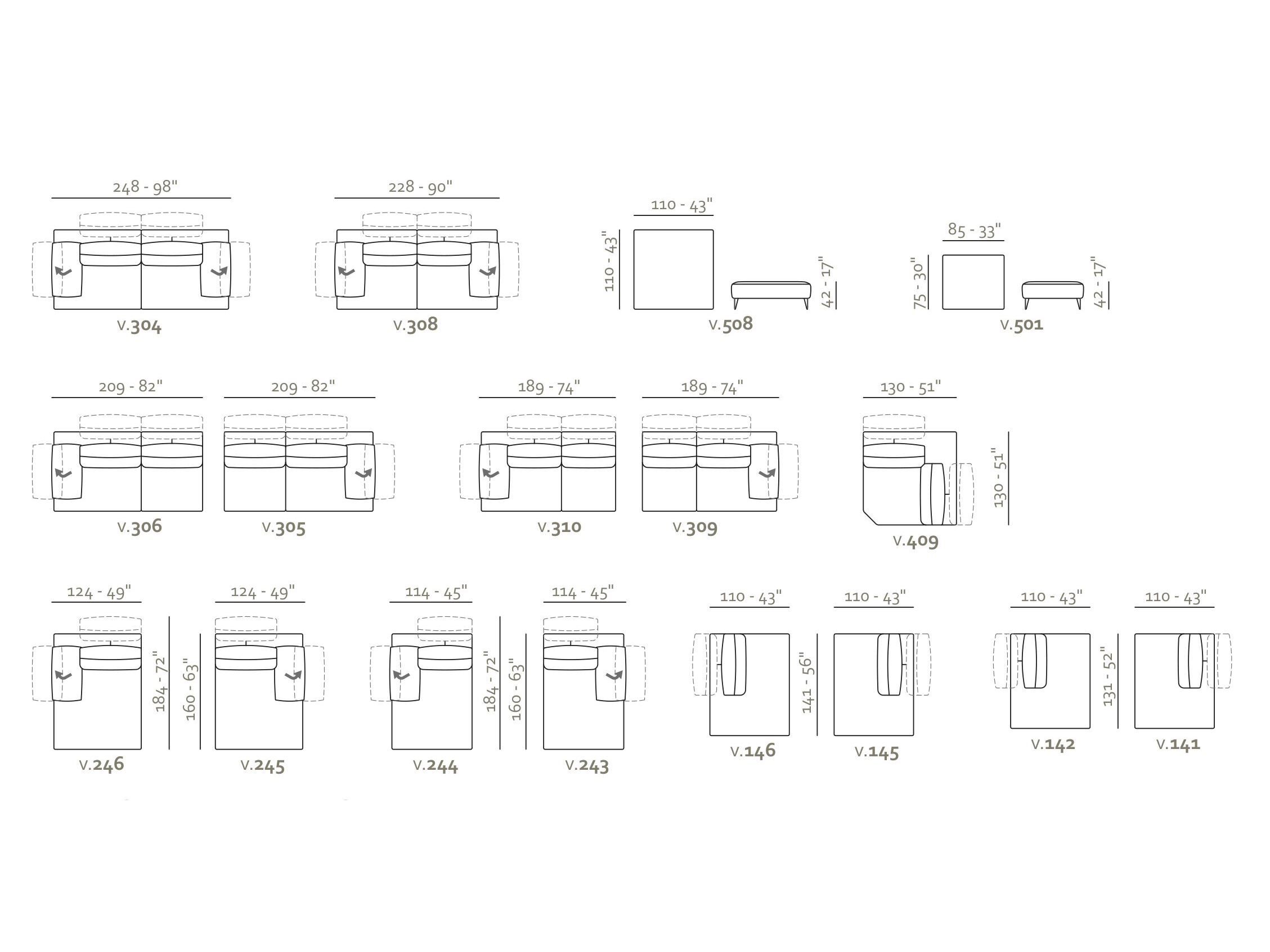 Ткань линейный диван Max Divani WENDER ARCH-00107495 - Вид №8