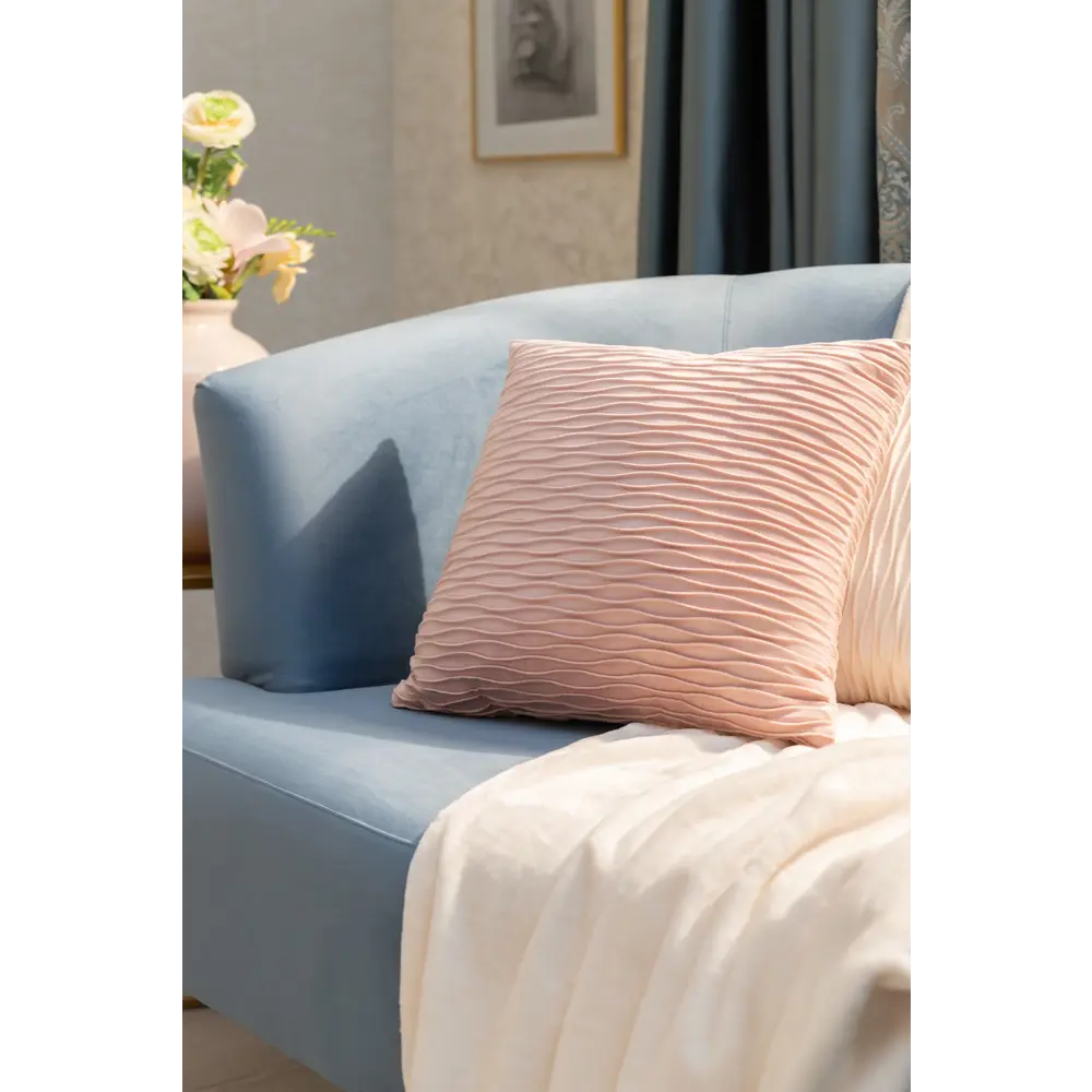 Подушка Барокко 45x45 см цвет светло-розовый LINEN WAY STLM-2050179 - Вид №3