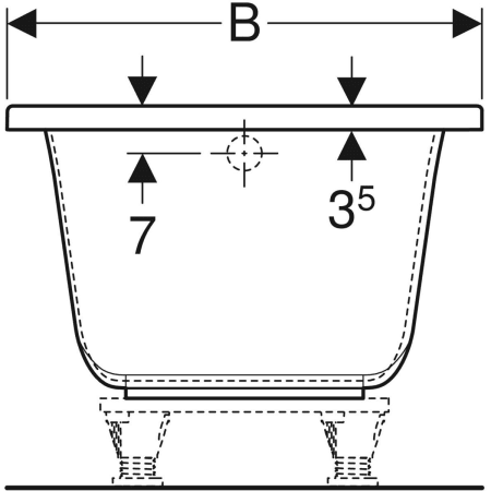 554.306.01.1 Прямоугольная ванна Geberit Renova Plan Geberit  - Вид №4