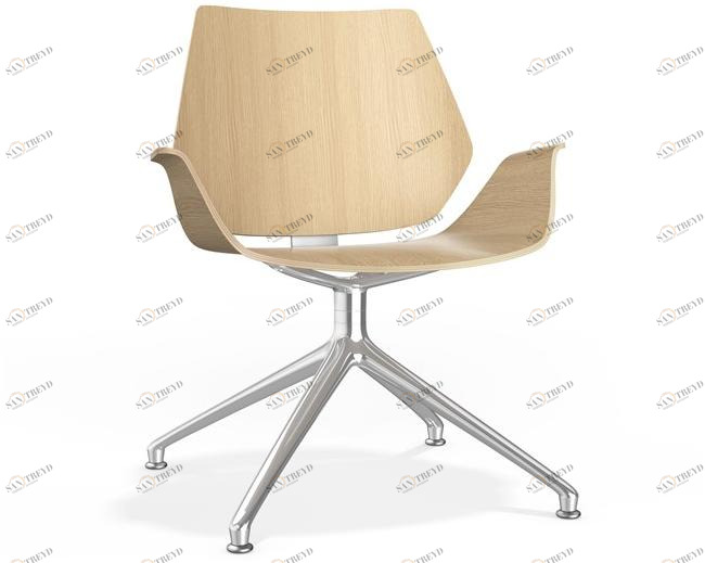 Casala Кресло вращающееся на деревянной эстакаде с подлокотниками Centuro iv lounge 4940/10-11