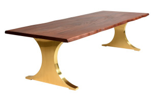 Сделанный на заказ стол Wany edge с основанием из полированной латуни ijlbrown