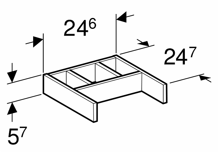 4002541 IDO Glow / IDO Elegant вставка в ящик с четырьмя отделениями  - Вид №1