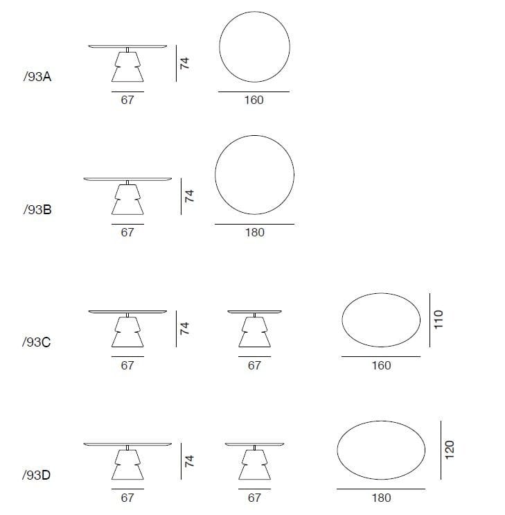 Круглый кожаный стол с Lazy Susan и каменной столешницей de Sede DS-615 ARCH-00082265 - Вид №4