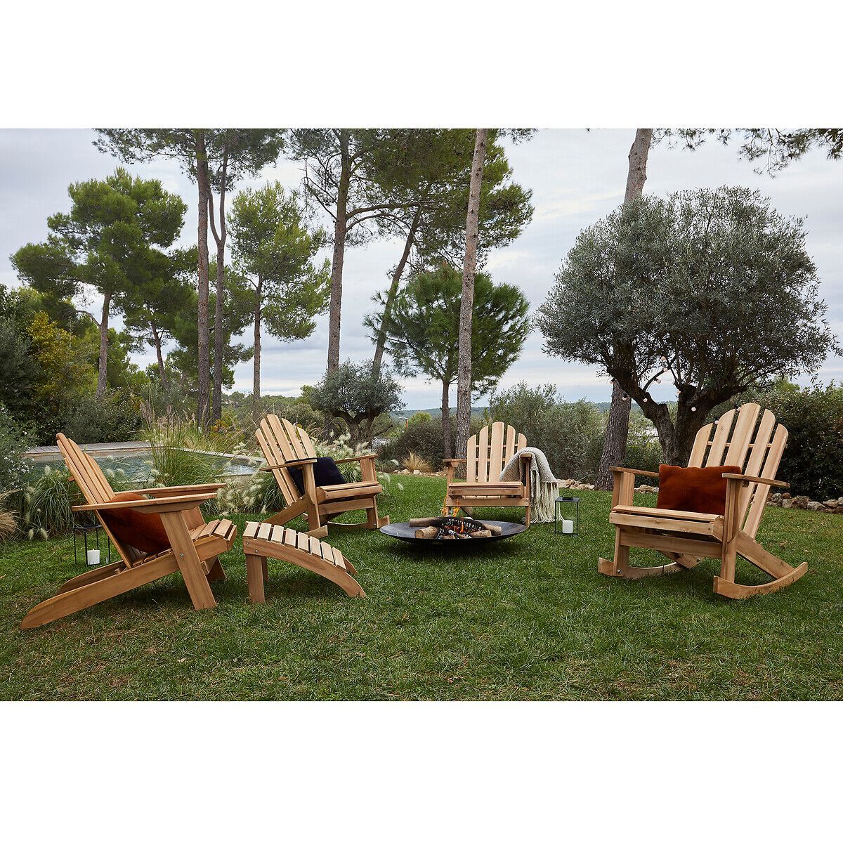 Кресло для отдыха из акации с подлокотниками AMPM THÉODORE ARCH-00112375 - Вид №7