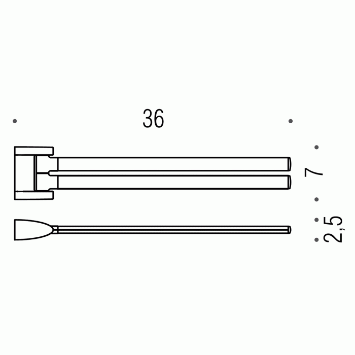 B2413 Держатель полотенца двойной 36 см COLOMBO LINK Colombo Design - Вид №2