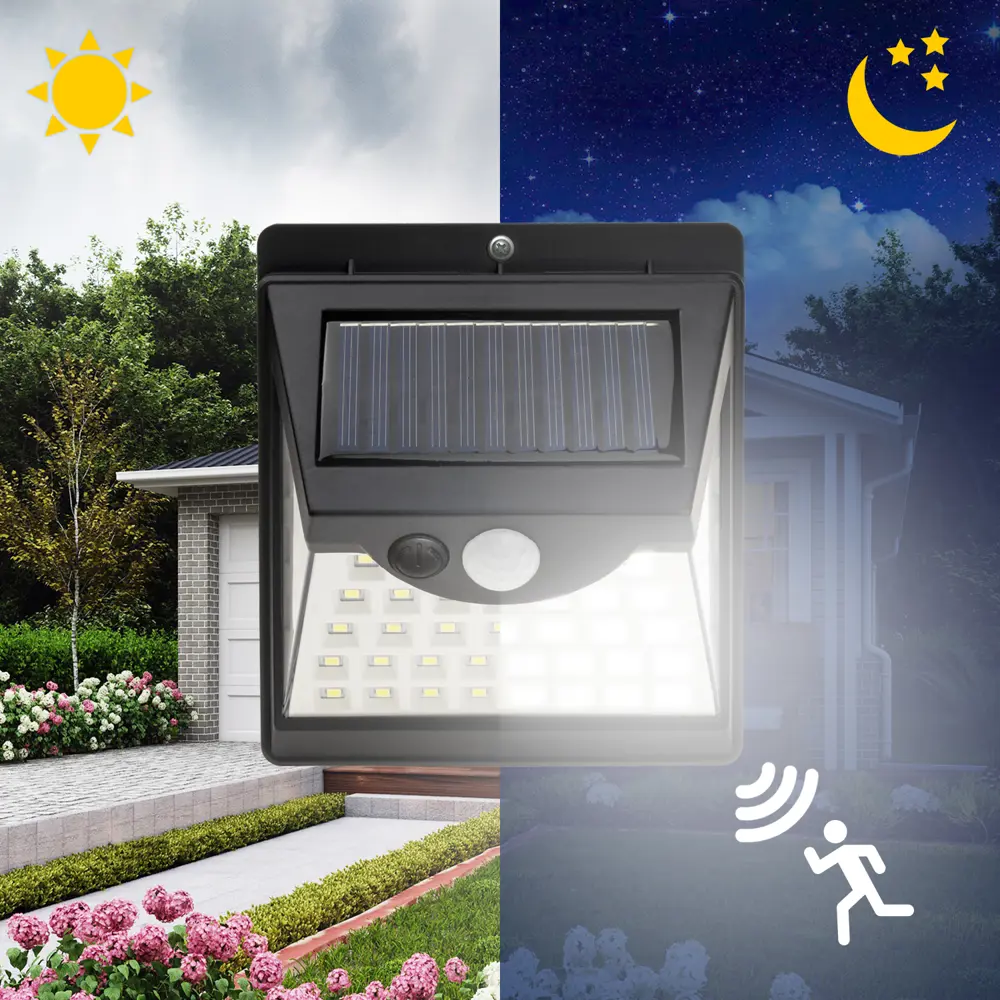 Светильник светодиодный уличный Duwi Solar LED на солнечных батареях 8Вт 6500К 330Лм IP65 датчик движения черный STLM-2157102 - Вид №3