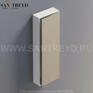 LIFT Модульный шкаф 120 см с правой дверью на доводчиках. Модули могут располагаться горизонтально и вертикально. Отделка: белая краска и серый дуб. AMOB054RCLZDX