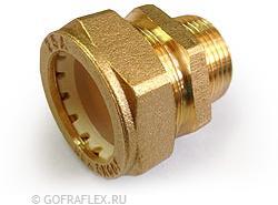 Муфта труба-наружная резьба (папа) 25мм* 1 дюйм Flexible hose Россия