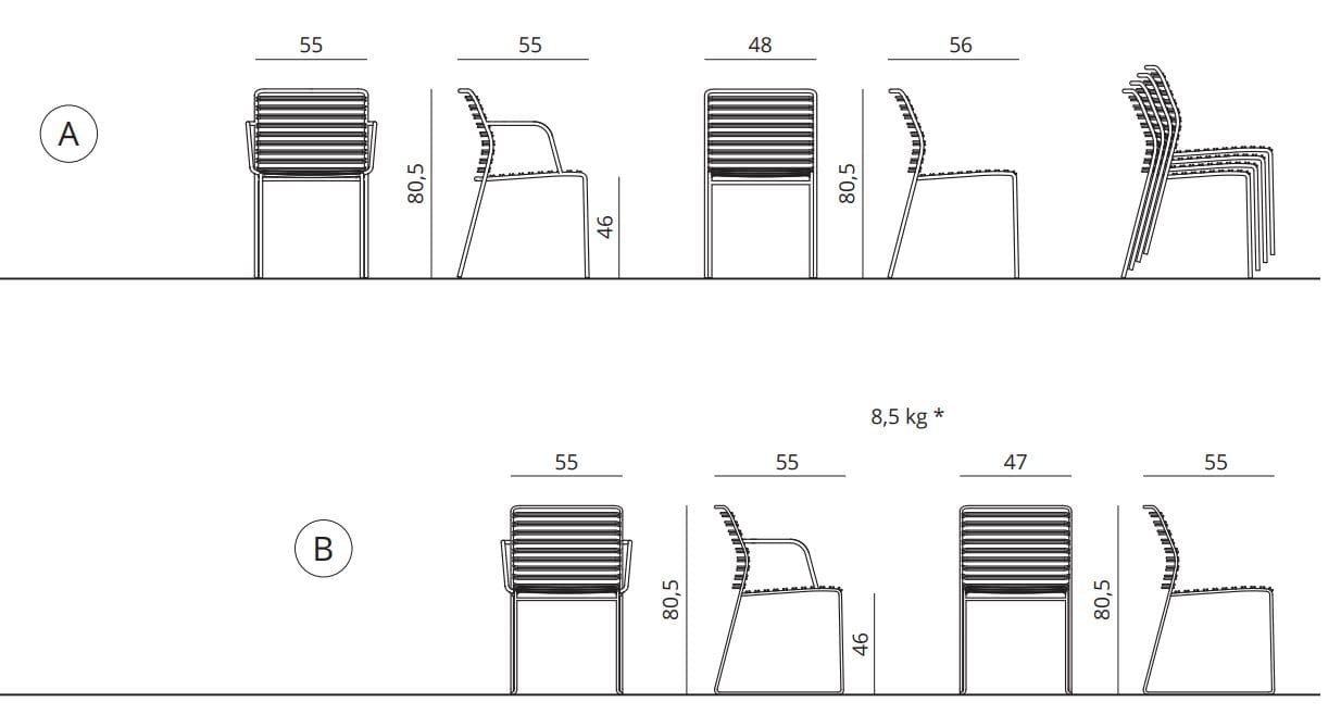 Штабелируемый стальной стул с порошковым покрытием Urbantime LIBRA WIRE ARCH-00136016 - Вид №4