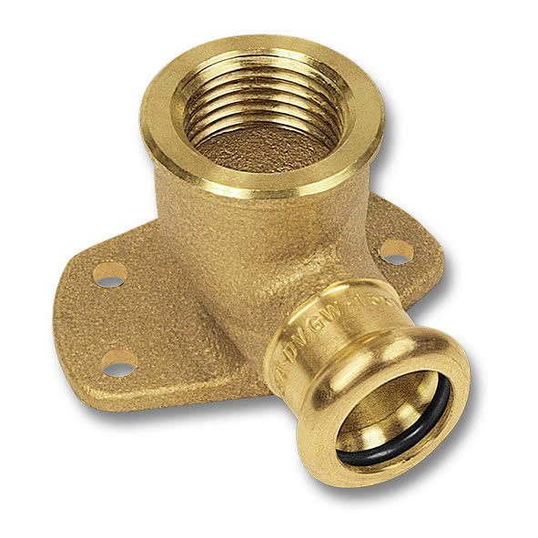 184732234 SANHA 8473G пресс-фитинг, бронза, водорозетка с универсальным креплением ВПр-ВР 22x3/4 мм  - Вид №1