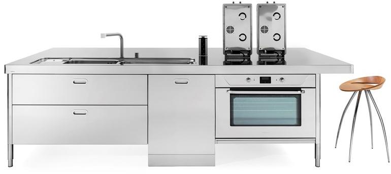 ALPES-INOX Островная кухонная мебель из нержавеющей стали с зоной для закусок Liberi in cucina sun-id-1401432 - Вид №13