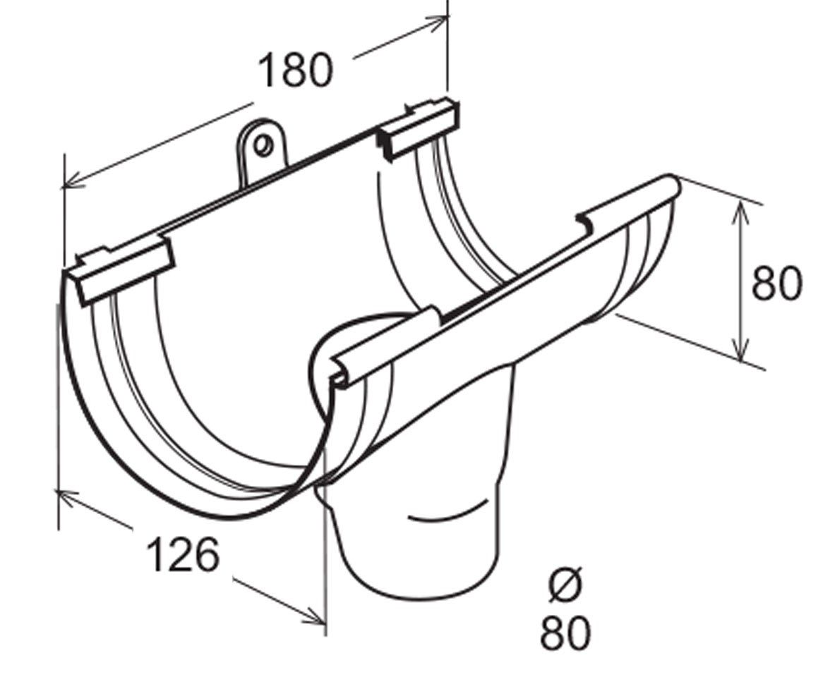 Эстетическое сливное соединение для желоба с металлическим эффектом 125 First Corporation First Plast ARCH-00029427 - Вид №2
