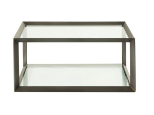 Квадратный стол из стали и стекла