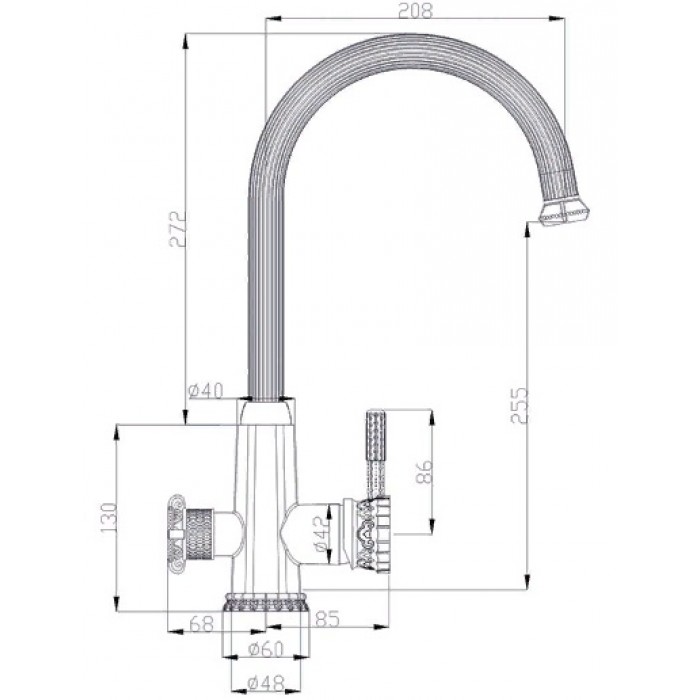Zorg A 54 KF-Br смеситель Смеситель для кухни Zorg 402 x 208 мм  - Вид №2