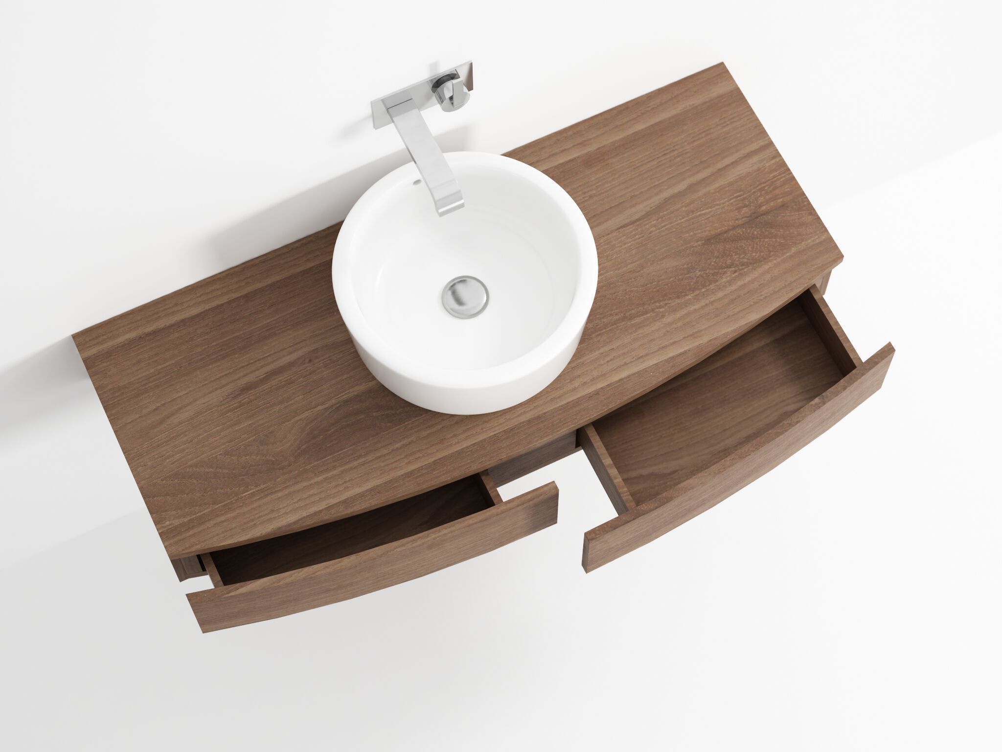 Деревянный подвесной умывальник с ящиками KARPENTER ARCH-00017151 - Вид №3