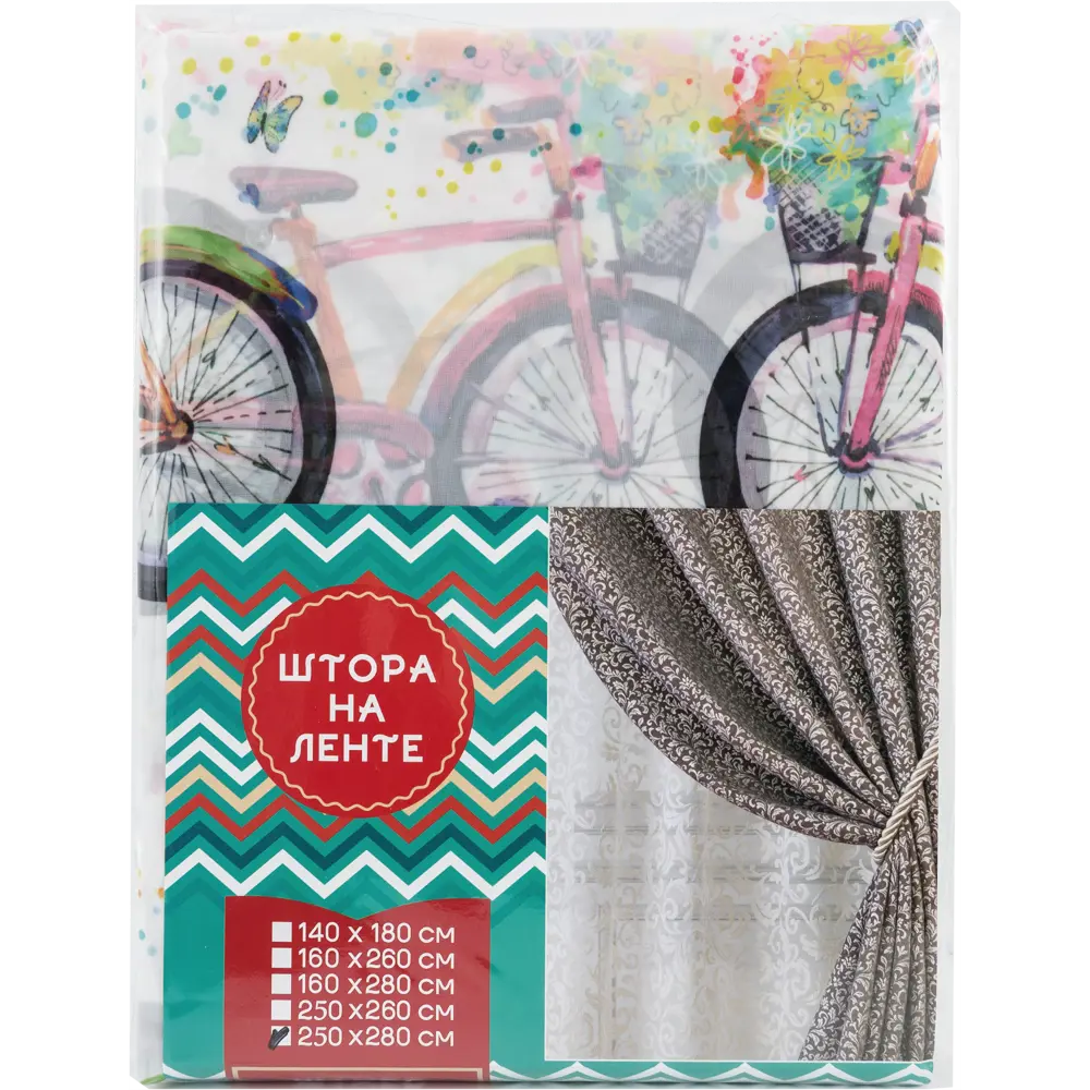Тюль на ленте «Велосипеды» 250x280 см полиэстер цвет белый GARDEN STLM-2176566 - Вид №6