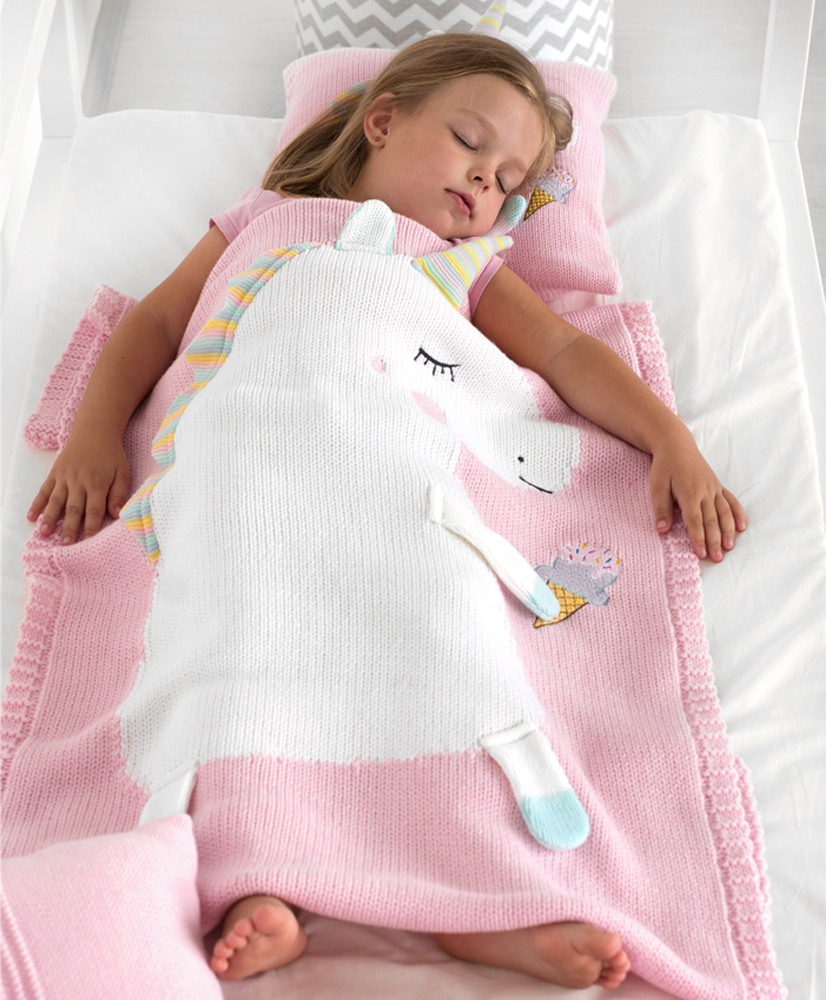 Плед ЕДИНОРОГ 60*120 св.астра+белый APERO ДИЗАЙНЕРСКИЕ, ЕДИНОРОГ, ЖИВОТНЫЕ 134603 Розовый  - Вид №1