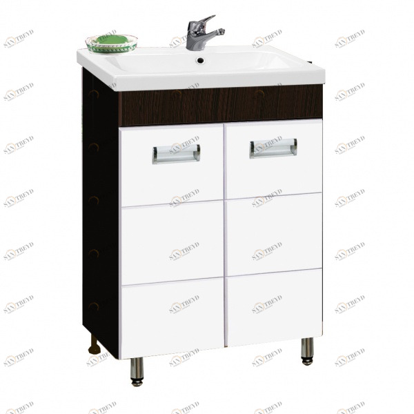 Тумба Флора CERSANIA 60 Т венге 1 ящик  11527 с раков. CERSANIA, CE 60 B1 отв. белый (S-UM-CE60/1-w) VAKO 232341