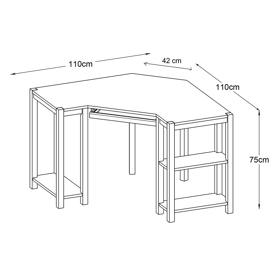15760600 Стол письменный угловой , verona, 110х110х75 см Unique Furniture  - Вид №12