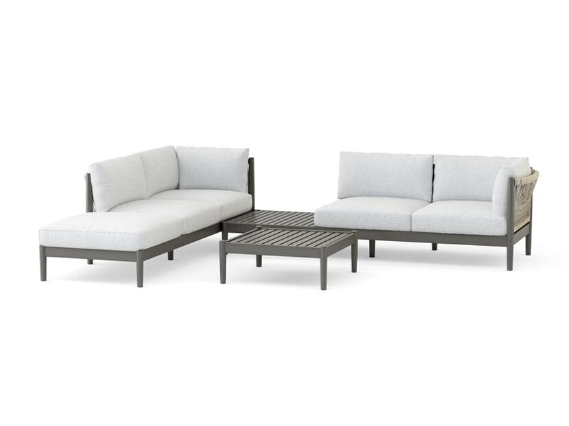 Секционный садовый диван из алюминия с порошковым покрытием и тканью Walters Georgica Aluminium ARCH-00145067 - Вид №5