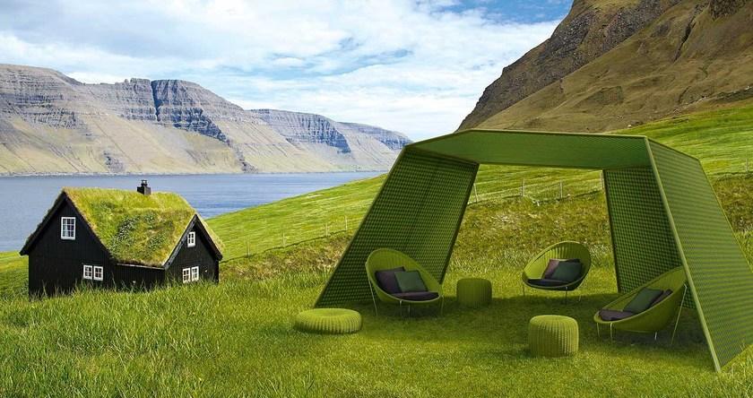 Paola Lenti Беседка из белого полотна sun-id-1480565 - Вид №5