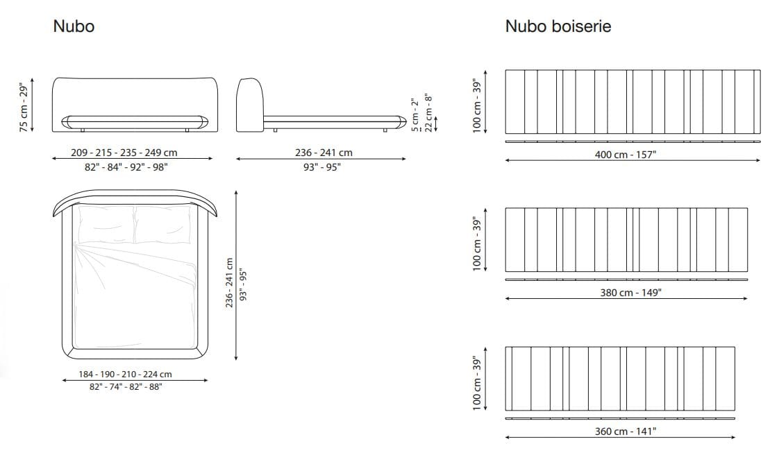 Двуспальная мягкая кровать BONALDO NUBO ARCH-00079230 - Вид №3