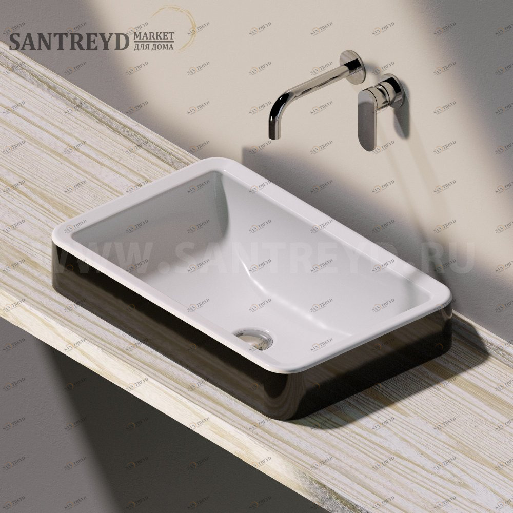 NL62INCBICOLOR Накладная раковина под столешницу  прямоугольная Ceramica Flaminia Nile